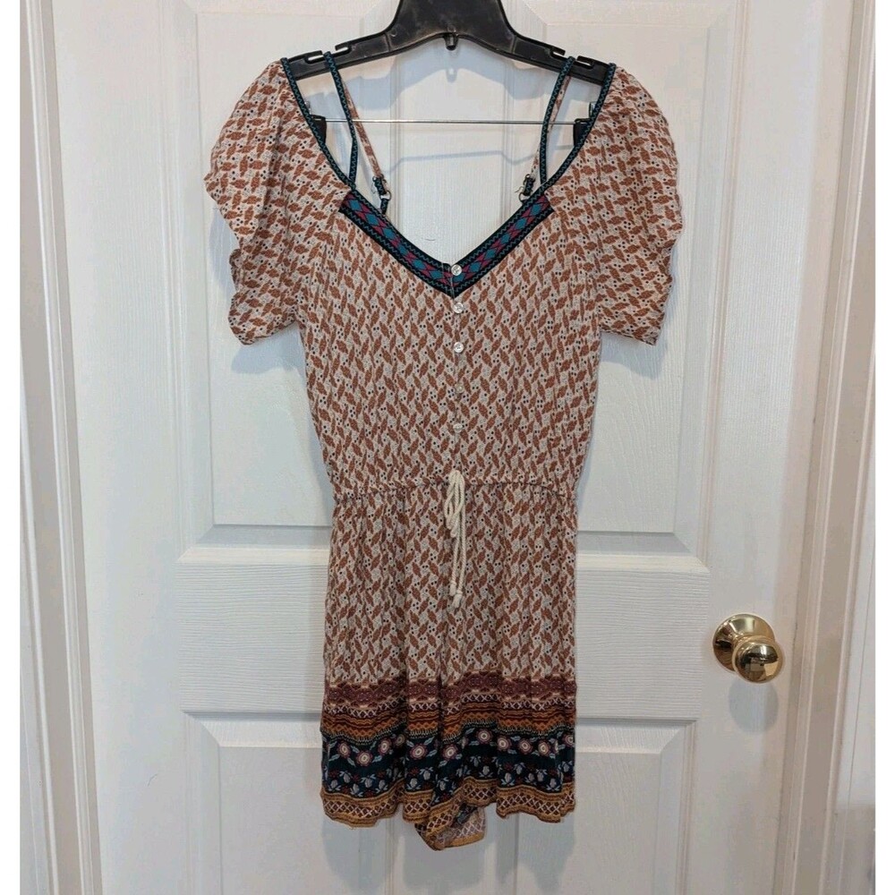 Rustic Boho Cottagecore Festival Peasant Colorful Small Mini Romper